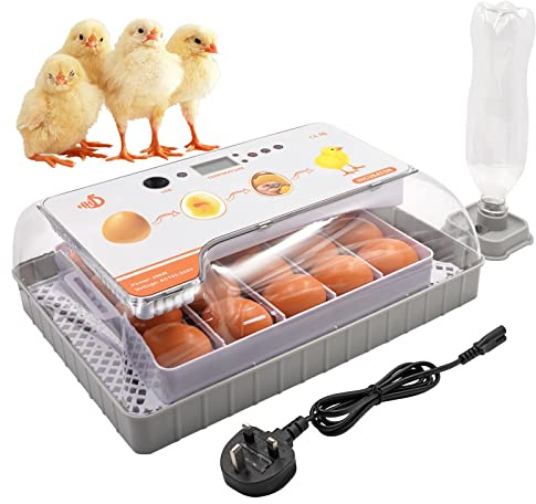 Svauoumu Automatic Incubator, Eggs Incubator for 20 Eggs, with Automatic Turning and Temperature Control, Digital LED Display Egg Incubator for Chickens, Ducks, Geese, Pigeons, Quails