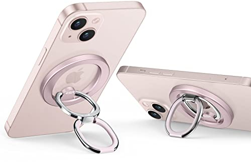 ESR MagSafe Ringhalter, Magnetisch Handy Ring Halterung, Verstellbarer MagSafe Ständer Fingerhalter Griff für iPhone Air/17/16/15/14/13/12, Google Pixel 10, Galaxy S25, Magsafe Zubehör, Pastellrosa
