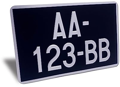 1 Plaque d’immatriculation Collection pour Moto - Plaque Moto Aluminium - Collection Noire - 210 x 130 mm - résistance aux Chocs, aux intempéries et Anti UV