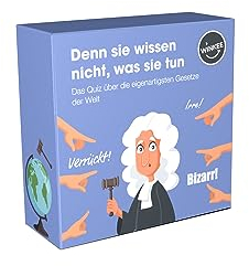 Winkee - Verrückte Gesetze Quiz | Verblüffendes Kartenspiel | 100 Quizfragen | Wissensspiel | Spiel für Erwachsene | Quiz Karten mit Fragen | Geschenk für Weihnachten, Geburtstag, Party