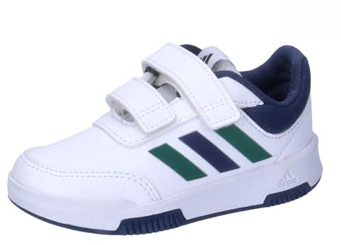 adidas Jungen Unisex Kinder Tensaur Hook and Loop Shoes Laufschuhe, Cloud White/Green/Collegiate Navy, 22 EU