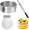 Tutamaz Cake Accessories Stainless Steel Set, 3-Piece Cake Set with Cake Base Cutting Aid, Pastry Knife, Cake Server, Stainless Steel Cake Accessories, Baking Accessories for Kitchen, Birthday, Easter