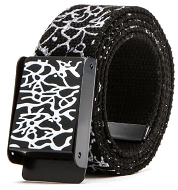 DUOMIYX Gürtel Personalisierte Graffiti Leinwand Gürtel Für Teenager Hip-Hop Trendy Gürtel Für Männer Und Frauen-Schwarz-110Cm