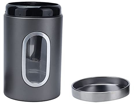 LUNWJJIP 3 PCS Shakers à Sucre Glaçage Shakers à Cacao en Acier Inoxydable Sucriers & Shakers Pot à épices Poivre avec Couvercle et Fenêtre for Amidon de Maïs Sel Farine de Cacao, 17 X 10 X 10 Cm