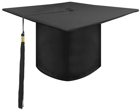AUYAO Bachelor Hut Abschluss Hut Unisex Doktorhut Verstellbar Graduation Cap Geschenk für Abitur Studium Master Bachelor Abschluss Examen Hochschule Doktortitel Student (Schwarz, Anhänger)