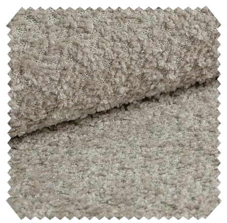novely® CORIO Luxus Bouclé-Möbelstoff mit 3D-Struktur, UV-beständiger Polsterstoff, Meterware 1lfm | Farbe: 50 Grau-Taupe