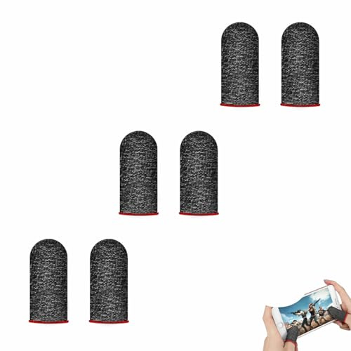 6pcs Manicotti Dita da Gioco Anti-Sudore Senza Cuciture Guanti da Giocos Mobile Estremamente Sottili Manica per Dita Touch Screen