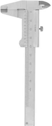 Fabater Pie de Rey de Precisión de Acero Inoxidable, Herramienta de Medición Portátil de 0 a 80 Mm para Objetos Pequeños, Pie de Rey Resistente Al óxido y la Erosión, Ideal para Procesamiento Mecánico
