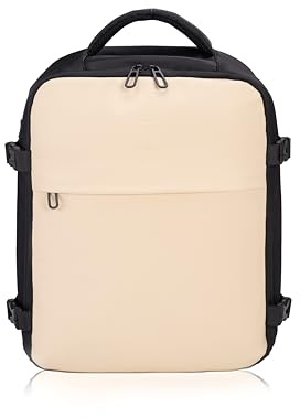 CELIMS - Sac A Dos Voyage Cabine Avion 40x30x20 | Bagage à bagage a main 40x30x20 | 24L | Imperméable | Polyester Léger Pour Ryanair, Easyjet, Volotea | Sac À Dos Voyage | Beige