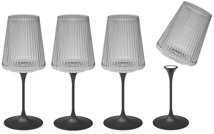 Trebonn SplitGlass Easy Design Set – 2 Steli Magnetici + 2 Coppe Modulari Trasparenti – Da Bicchiere a Calice in 1 Click – Infrangibile, Salvaspazio, Lavabile in Lavastoviglie