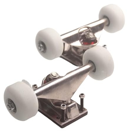 wisoolkic Ruote e truck per skateboard, cuscinetti rialzati per skateboard, hardware durevole per, bianco