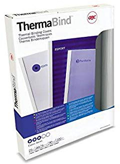 GBC 45448 Thermobindemappe Thermabind Standard Retail, Klarsichtfolie/Karton, 9 mm, 25 Stück, weiß