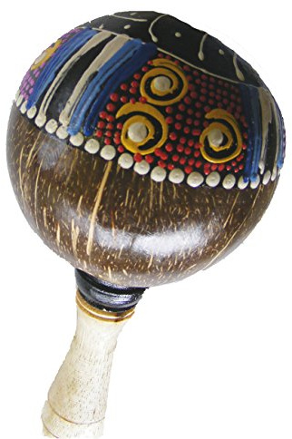 One World is Enough Brightly Painted Coconut Maracas/Shaker - Beautiful Sound, Fair Trade
