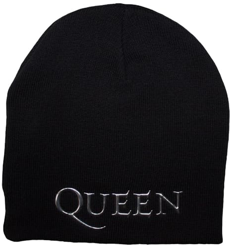 Queen Mütze Beanie Classic Crest Metal Band Logo offiziell Herren Nue Schwarz One Size