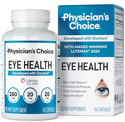 Physician's Choice Eye Health - Lutein, Zeaxanthin & Bilberry Extract - Supports Eye Strain, Dry Eyes, and Vision Health - 2 Award-Winning Clinically Proven Eye Vitamin Ingredients - Carotenoid Blend
