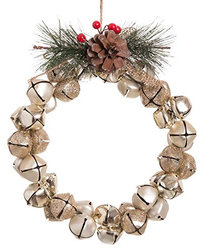 Corona de cascabeles Colgante de Metal Dorada Moderna para decoración navideña Christmas - LOLAhome