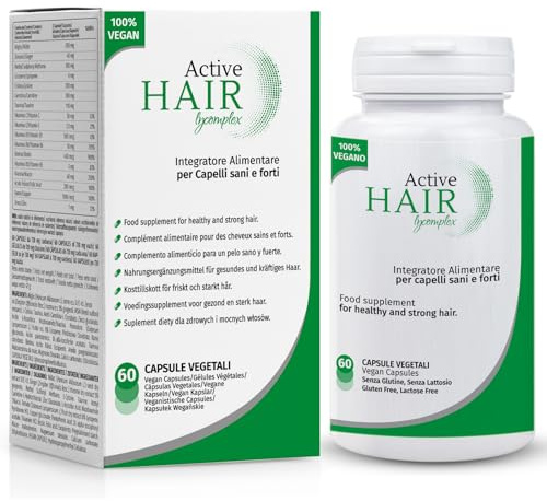 Active Hair Lycomplex Integratore per il Benessere dei Capelli | Rinforza i Capelli | Azione Anticaduta | Con Vitamine, Biotina, Zinco, Rame ed Estratti Vegetali | 60 Capsule Vegetali