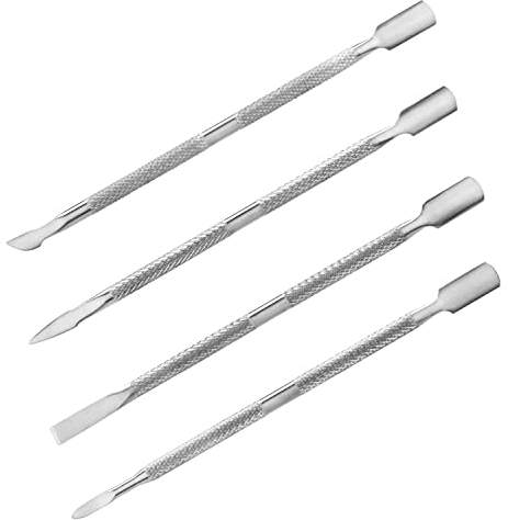 4PCS Nagelhautschieber und Nagelhautschneider Edelstahl Nagelhautentferner Werkzeug für Nagelpeeling,Gel Nagelentfernung Nagelhautschieber Set,Nagelhautschneider für Fingernägel und Zehennägel