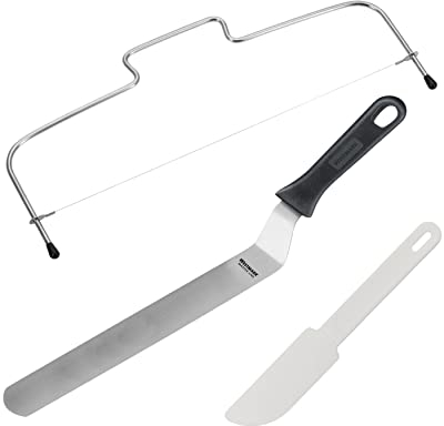 Westmark Back-Set, 3-tlg.: Tortenbodenteiler + Winkelpalette + Kuchenlöser, Rostfreier Edelstahl/Kunststoff, Silber/Schwarz/Weiß, 712022E7
