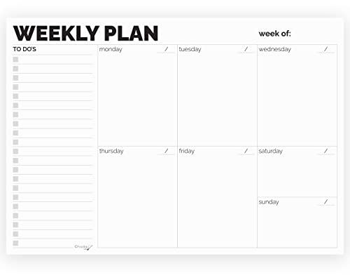 Weekly Planner Pad, A4 Size (11.7 x 8.3) Tear Off Undated Desk Notepad, Premium Thick Paper With Cardboard Back Support, Weekly Planner Notepad, Work and Schedule Organizer, Weekly To Do List.