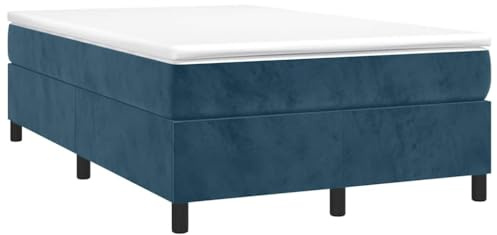 vidaXL Boxspring-sängram mörkblå 120x200 cm sammet