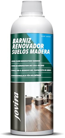 JOVIRA PINTURAS Barniz Renovador para Suelos de Madera al agua. Especial para renovar y decorar parqué laminado, suelos de madera, etc. (1 Litro, Mate) F-98