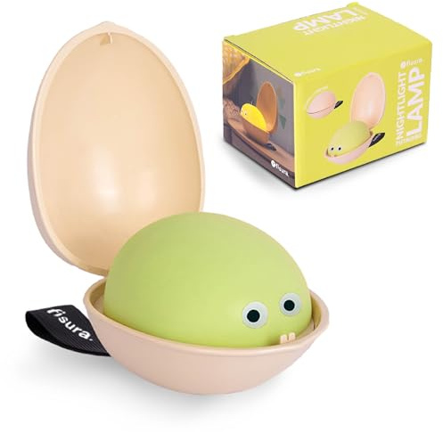 Fisura – Luz nocturna infantil “Pistacho”. Lampara de noche infantil original con temporizador y control de luz táctil. 2 modos de iluminación. Lampara bebe noche quitamiedo. Regalo para niños.