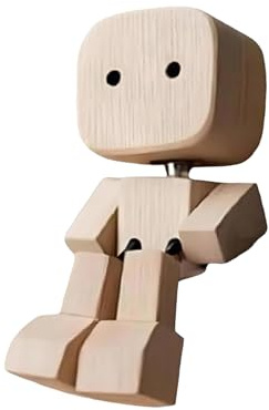 Generisch Figurine de bonhomme en bois vacillant - Décoration de tableau de bord de voiture pour SUV, camion, berline, chambre à coucher, appartement