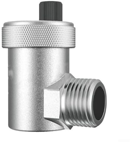 Válvula de purga automática G1/2 Válvula de liberación de aire automática de latón para sistemas de calefacción Tipo de ángulo de cobre Válvula de alivio de presión (Plata)