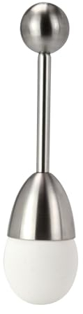 ROMINOX Geschenkartikel Eierköpfer // Profi – Köpft Eier wie EIN Profi, klare Schnittkante, robuster Eierköpfer mit Feder (Edelstahl – seidenmatt gebürstet); Maße: ca. 4 x 4 x 14 cm