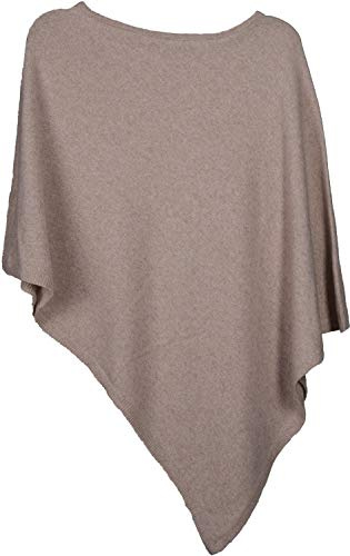 styleBREAKER Morbido poncho in maglia fine in tinta unita, girocollo, donna 08010042, colore:Beige