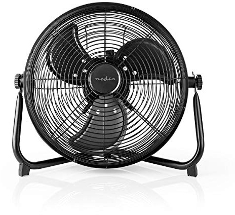 Nedis Ventilateur de sol - Inclinable - Rechargeable - 43 W - 30 cm - Noir