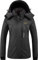 GEMYSE Damen Wasserdichte Berg-Skijacke Winddichte Fleece Outdoor-Winterjacke mit Kapuze (Eisen Grau,M)