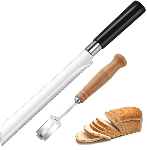 Unokit Brotmesser Wellenschliff Profi 20 cm, aus rostfreiem Edelstahl und Ergonomischer Griff, Extra scharfes Wellenschliff Messer für die Perfekte Küchenerfahrung