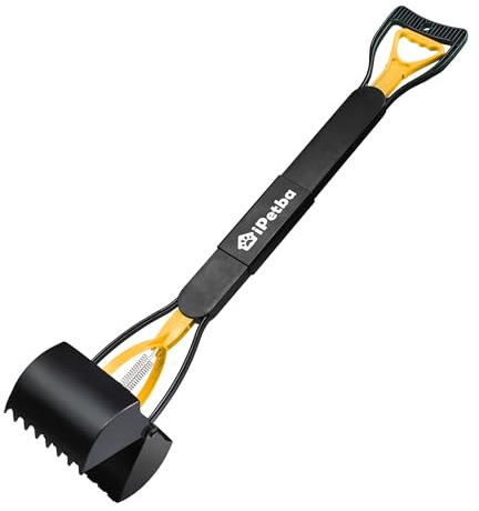 iPetba 80 cm Raccogli Cacca Cane Manico Lungo Senza Piegarsi Paletta Raccogli Cacca Cani Pieghevole Pooper Scooper per Ghiaia, Terreno, Erba