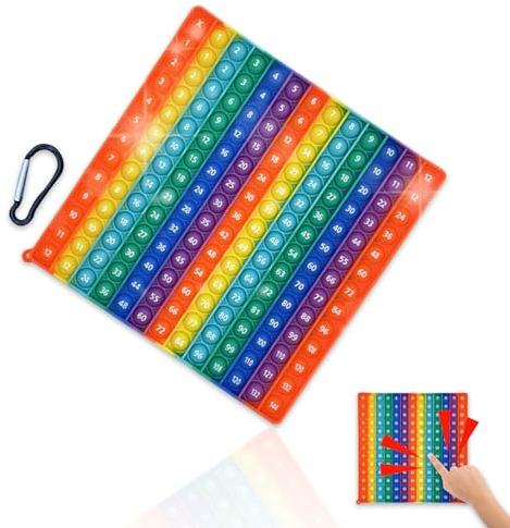 Zamety Popit, Pop It Fidget Toy, Plopper Spielzeug, Autismus Spielzeug, Multiplikation Zahl Der Praxis Anti-Stress-Spielzeug, Stressabbau Fidget Toys 20 x 20 cm, Kinder Erwachsene Ausbildung Spielzeug