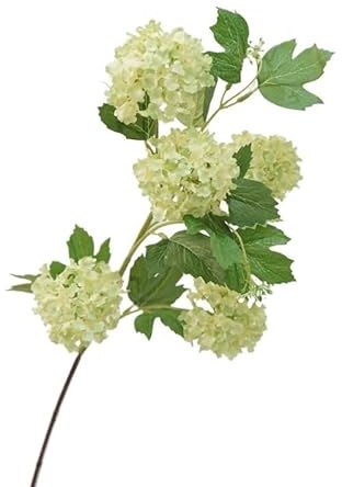 HXSCOO 5 Snowball Wood Hydrangea Simulation Floral Indoor Model Room Decoration Fake Flowers(LightGreen)