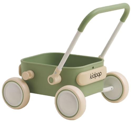 PULA Baby Push Walker with Wheels Toddler Wagon for First Learner Baby Toys 6-12 Months, 1 Year Old Birthday Gifts, Indoors and Outdoors (Green)