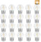 Suncan E27 Led Lampadina Vintage G45 1W LED Filament Bulb sostituisce 5 Watt Edison Lampadina Bianco caldo, Plastica, Non Dimmerabile, 20 pezzi