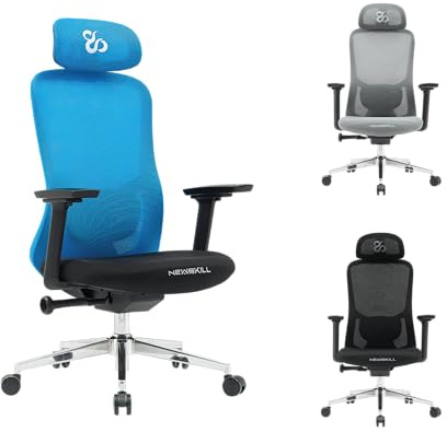NEWSKILL NUE Silla Ergonómica Oficina Gaming Malla Transpirable Azul