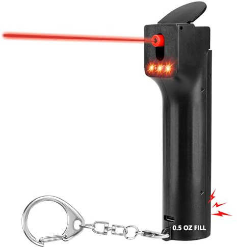 Dispositif de sécurité personnelle 3-in-1 avec Alarme puissante 130dB, LED Rouge et Spray de défense - Protection Anti-agression Portable pour Femme, étudiant, Senior