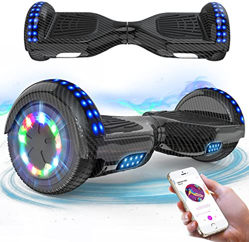 RCB Hoverboards 6,5 Zoll Skateboard Kinder und Jugendliche Hoverboards mit Bluetooth - Led Licht Segway mit Leistungsstarkem Motor Geschenk für Kinder