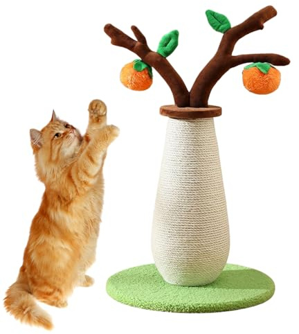 Cats - Kaki Scratch Toys | Scratch Post - colonna graffiata fatta di sisal &, 57x33x33cm, 1,63 kg, ideale per gatti interni, da stress, arrampicata e gioco nel soggiorno
