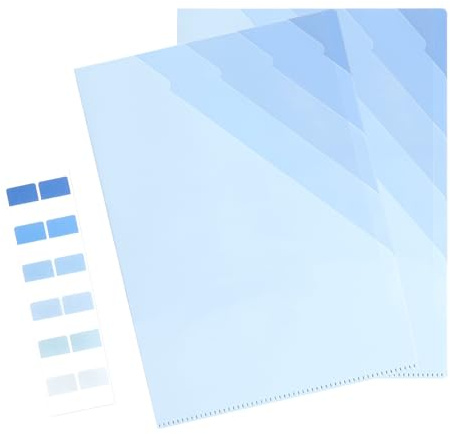 GZRXIOUS 2 stycken A4-mapp i flera lager med 6 fack, organisationsmapp mappsystem, vattentät samlarmapp med etiketter och klisterlappar för skola kontor resor (färggradient blå)