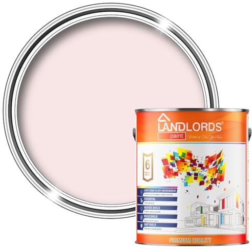 Landlords Matt Emulsion Paint for Walls & Ceilings - Baby Pink - 5L - Ideal for Kitchens, Bathroom, Living Rooms, Hallways - Washable Paint with Excellent Coverage - Quick Dry