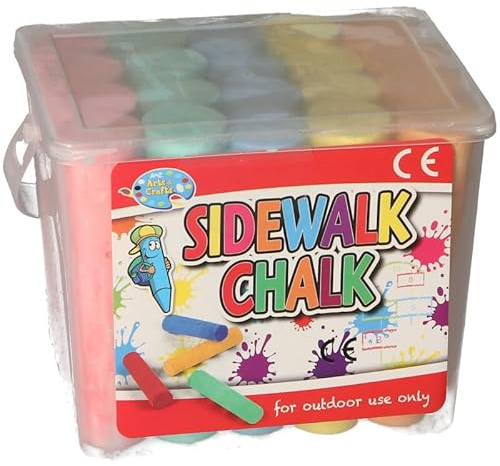 A2Z Sidewalk Chalk Set in Carry Tub 20 Pieces Multicolour Outdoor Drawing Chalks for Children Washable Pavement Chalk for Garden Playground Party Art Activity