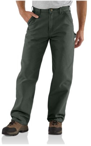 Carhartt Men's Loose Straight Washed Duck Dungaree, Moss, W33 x L32