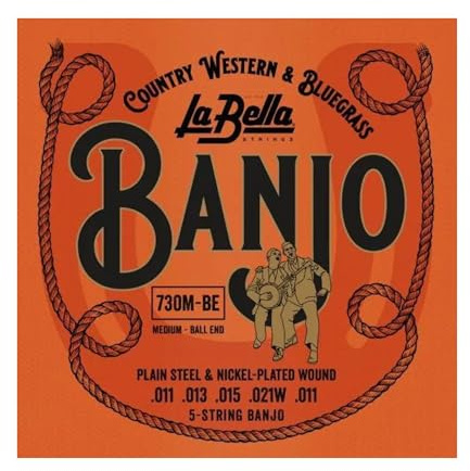 La Bella 730M-BE Medium, Ball-Ends 5- Banjo Strings 11-11