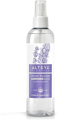 Alteya Organic Lavender Water Spray 250ml - 100% Pure Lavender Hydrolat - USDA Certified Organic - Face Toner, Revitilizing Body, Condition Hair & Scalp - Cleance, Sooth, Balance, Hydrate