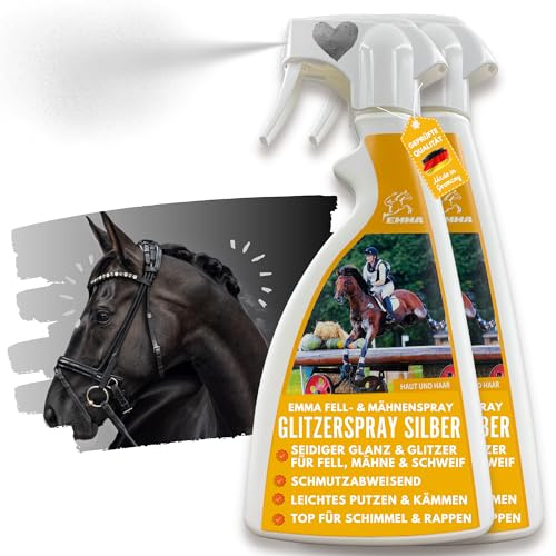 Spray de cola y crin para caballos 2*500ml Spray de purpurina plata para caballos I Spray de purpurina Spray de brillo para el pelaje cola de purpurina para el pelaje I Spray de purpurina accesorios